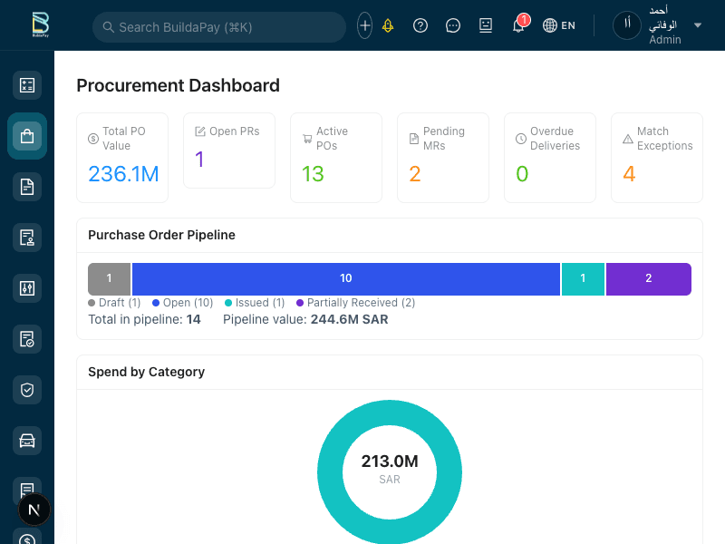 BuildaPay Procurement Dashboard