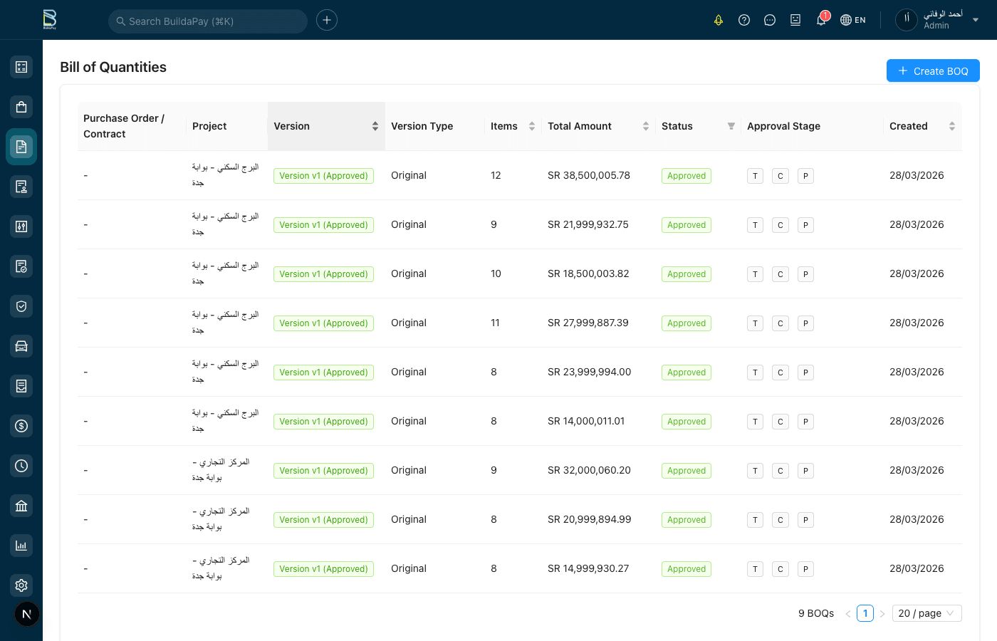 Bill of Quantities & Pricing