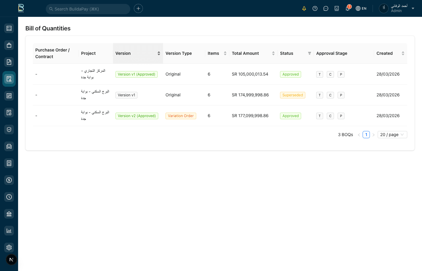 Bill of Quantities & Pricing